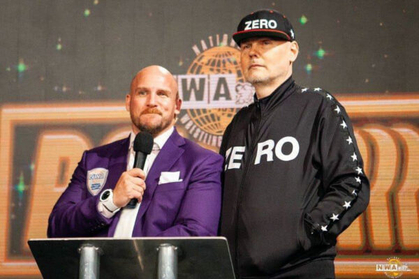 Billy with NWA announcer Kyle Davis