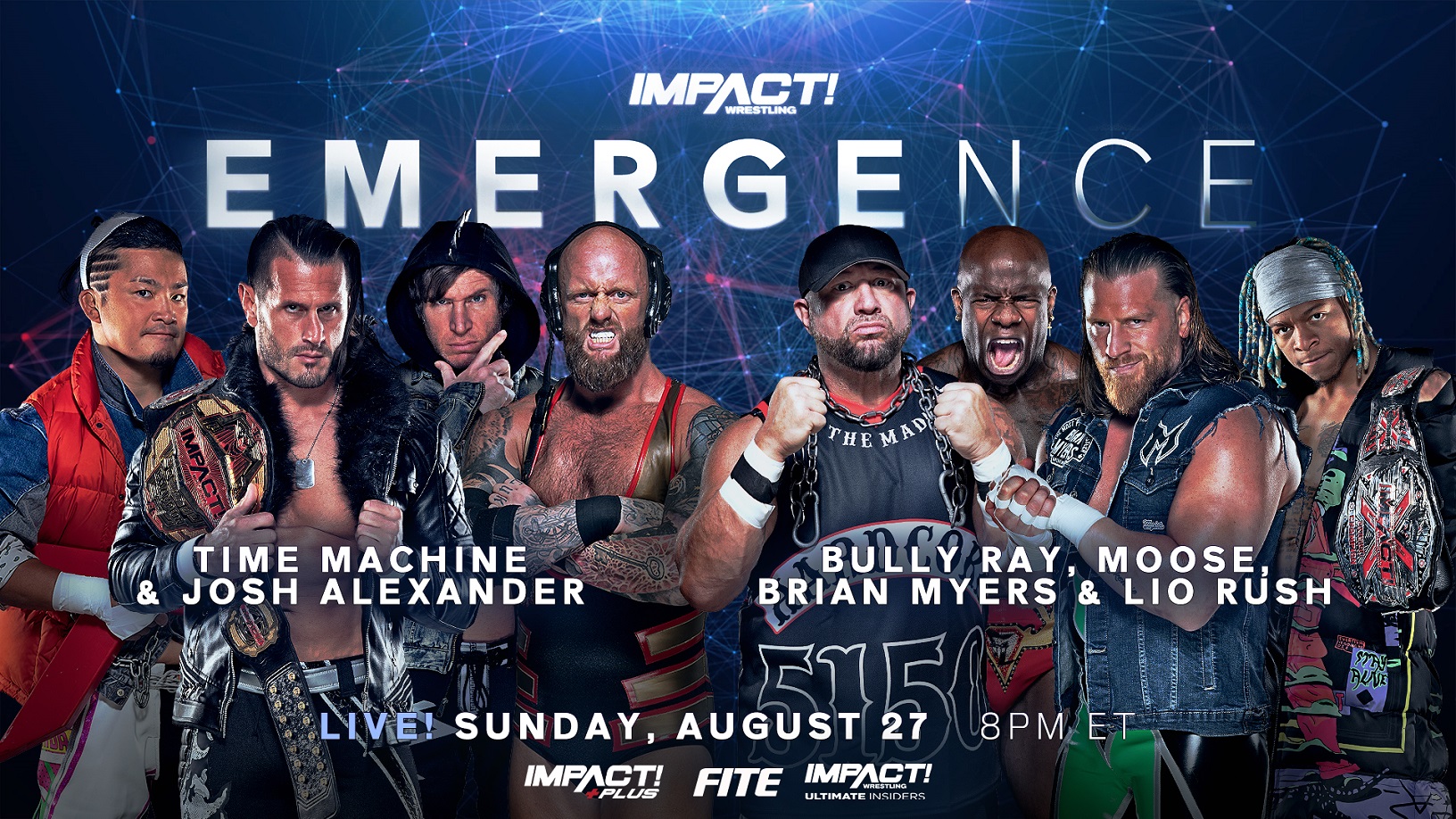 Moose will team with Brian Myers, Lio Rush and Bully Ray at Emergence.